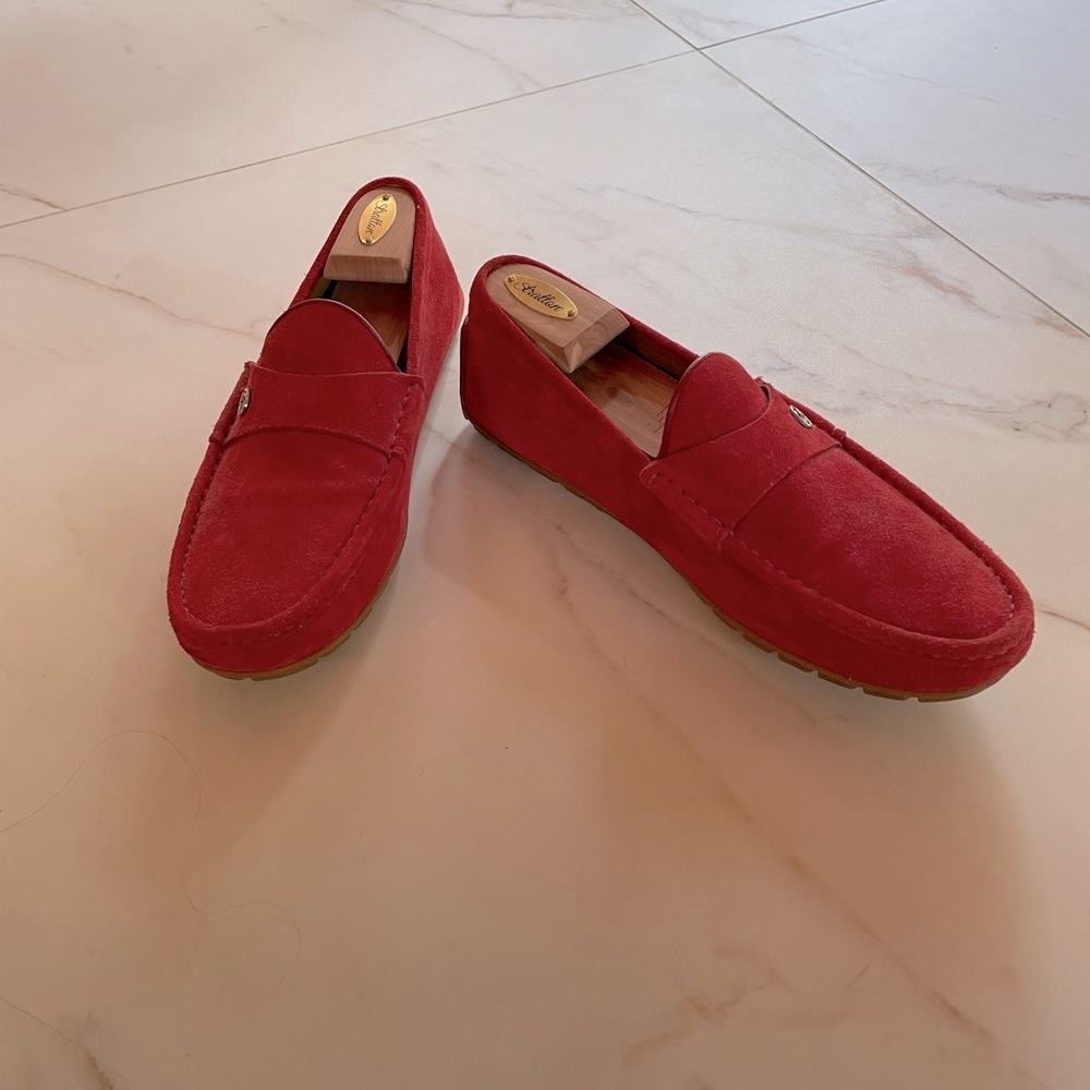 Gucci Red Suede Loafers